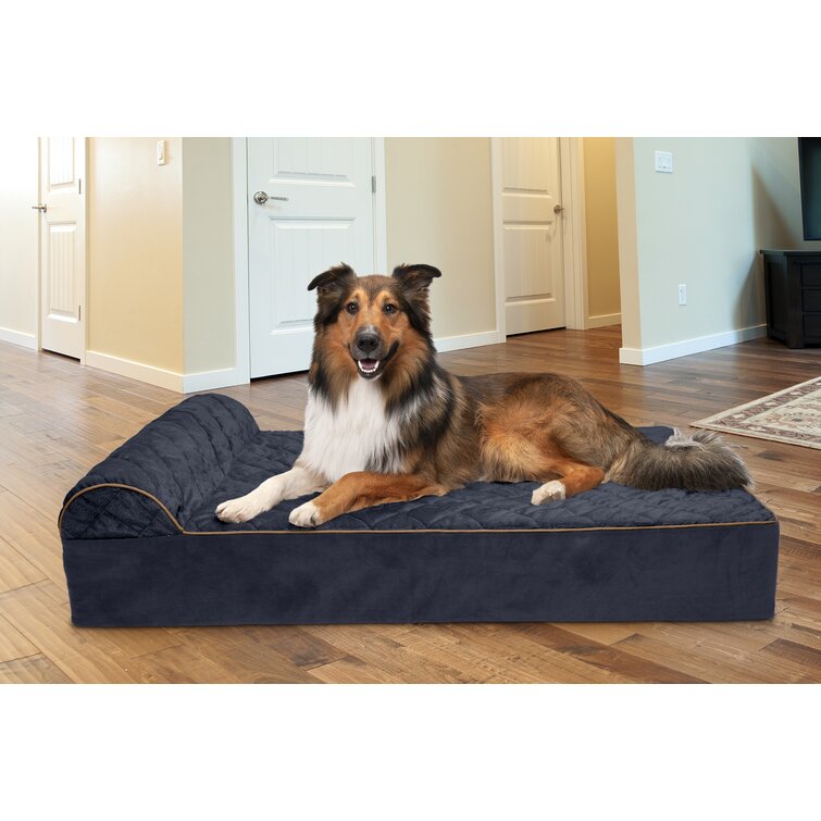 Furhaven quilted faux fur & discount velvet goliath chaise dog bed